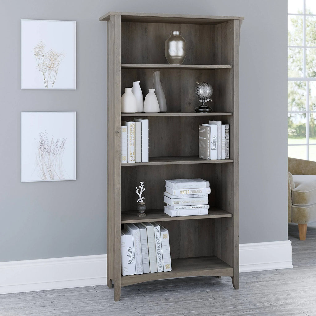 5 Shelf Bookcase, Driftwood Gray K1229