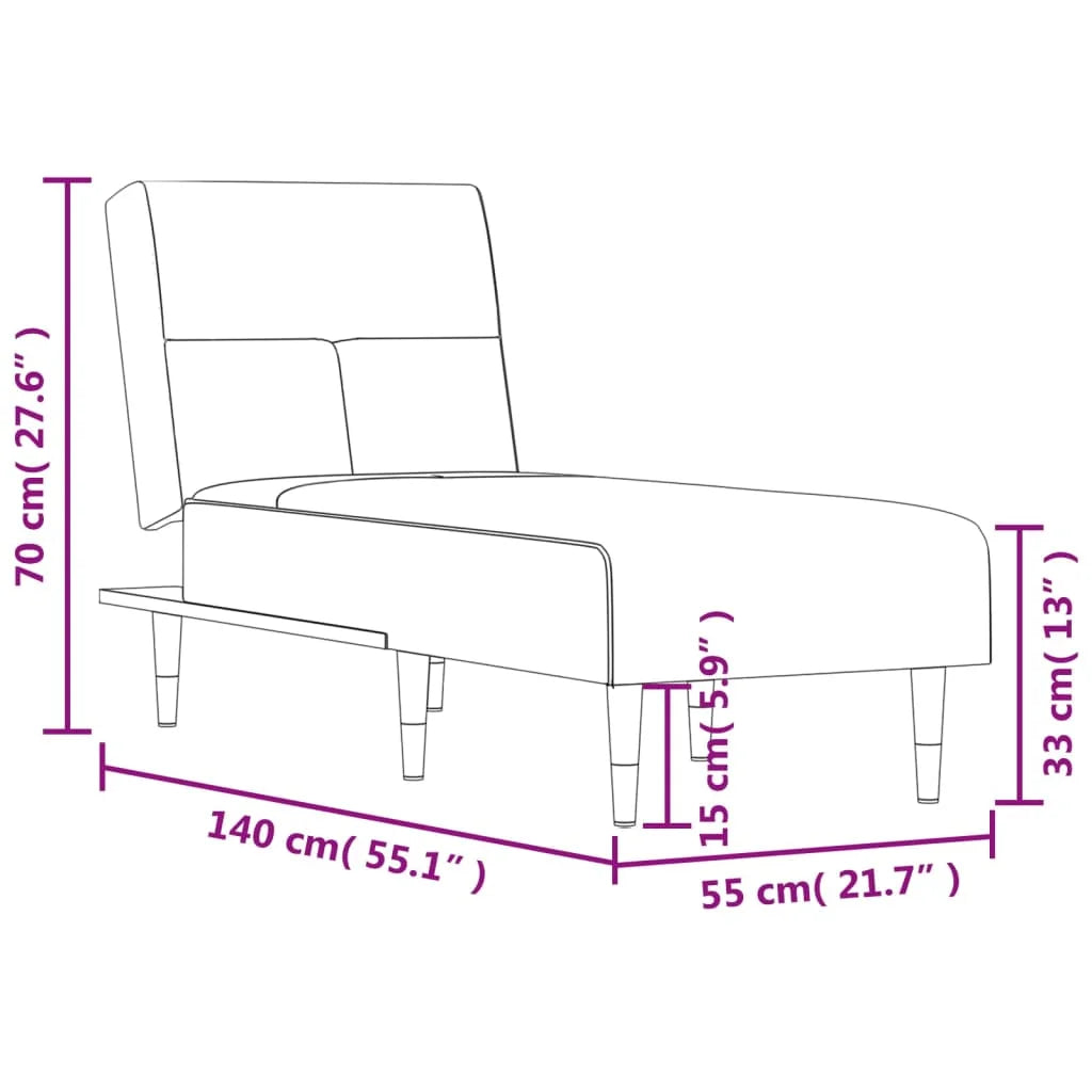 Dark Gray Velvet Chaise Longue X21953