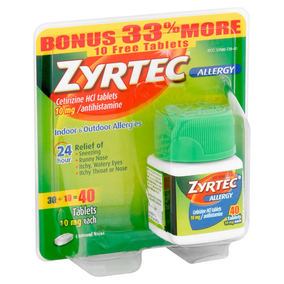 24 Hour Allergy Relief Tablets, 30+10 Ct X49951
