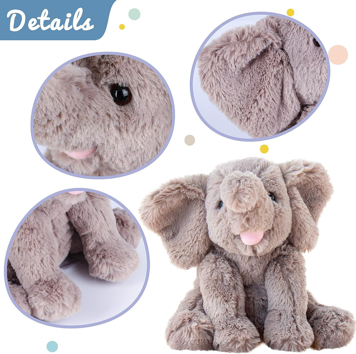 Gray 9'' Plush Stuffed Animal Toy Z96183