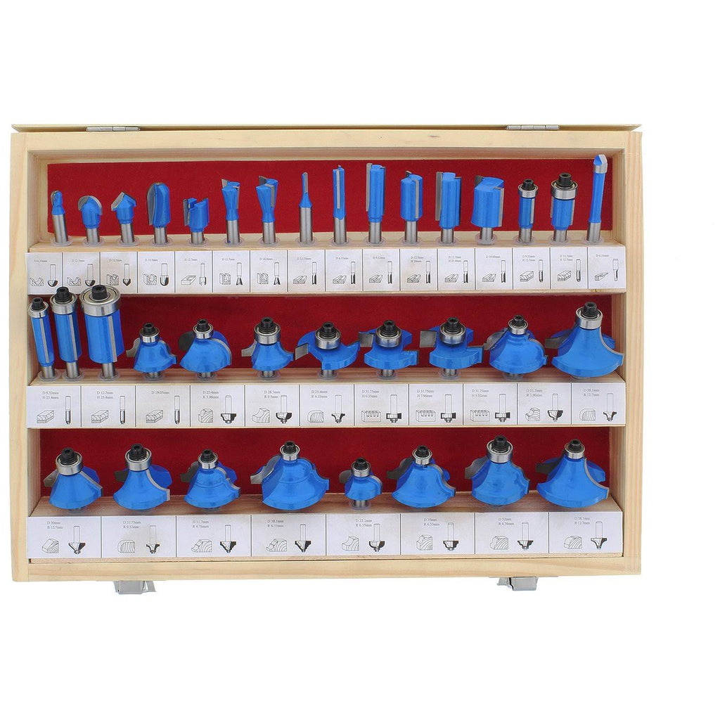 35-Piece Tungsten Carbide Router Bit Set with 1/4x22 inch Shank G79236