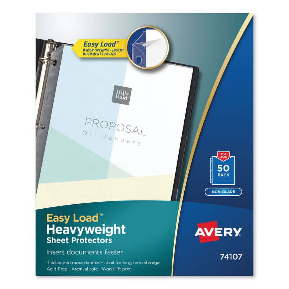Poly Sheet Protectors, Heavy Gauge, Letter, Nonglare, 50/Box E1169