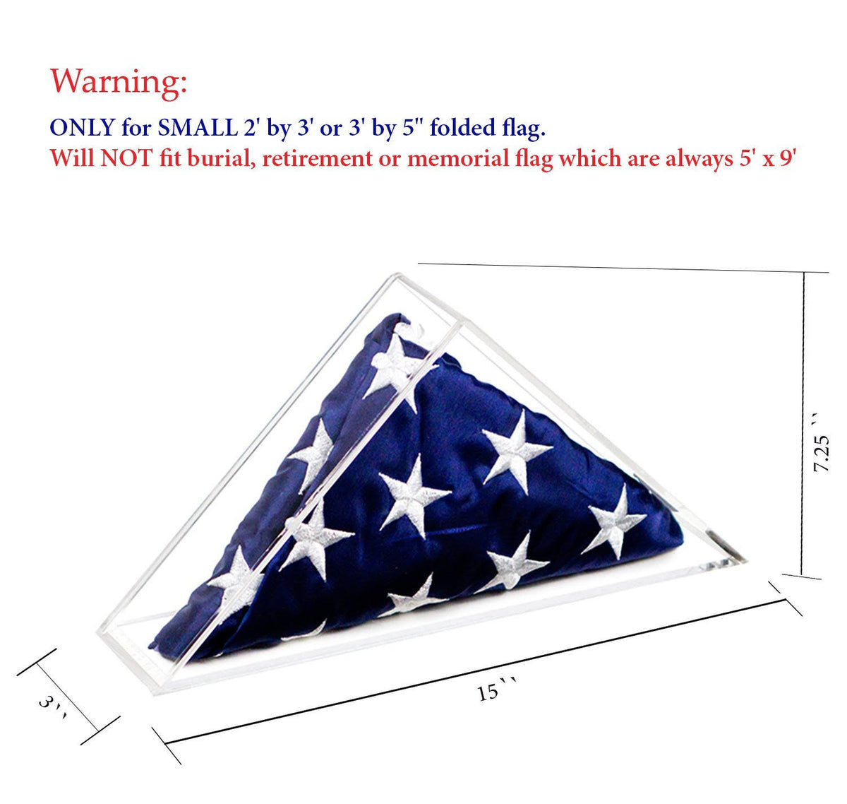 Clear Acrylic American Flag Display Case Wall Mount W330