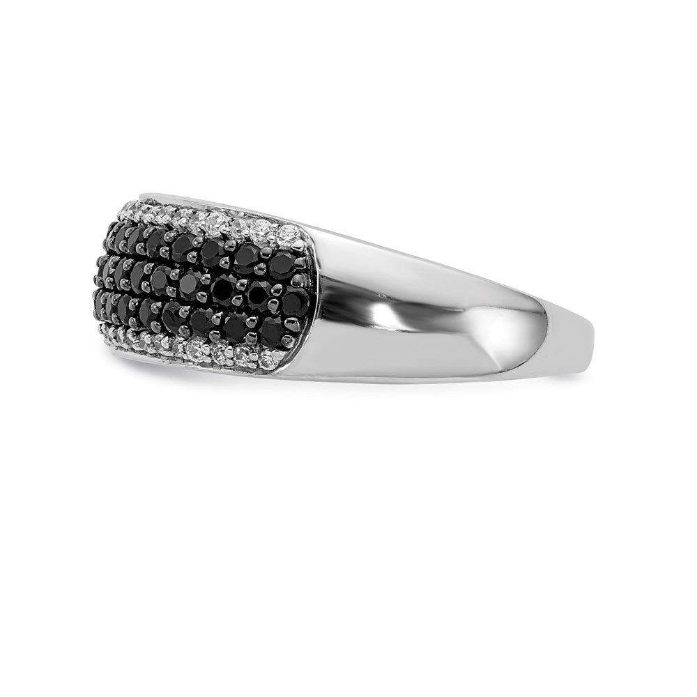 14kt White Gold White and Black Diamond Band Ring Size 7 E818062
