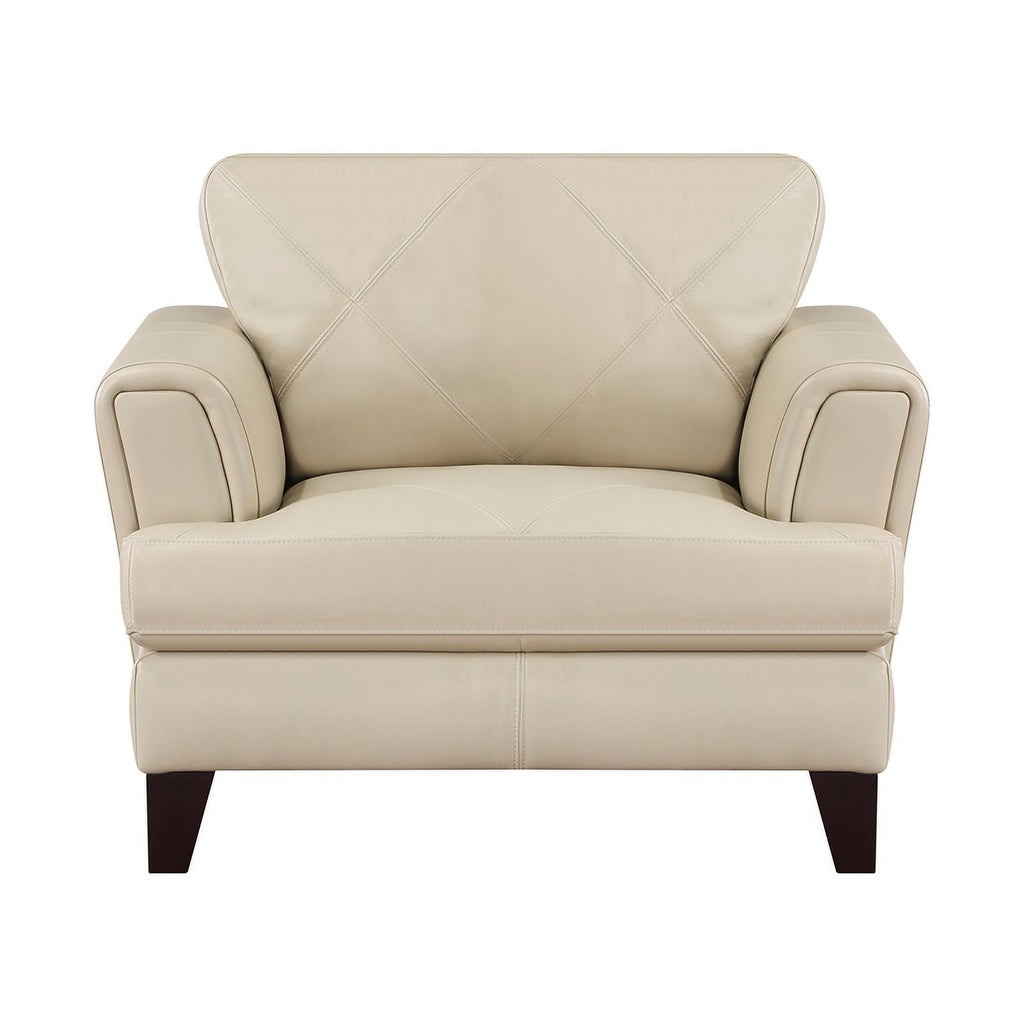 19" Plywood and Leather Chair in Cream N298136