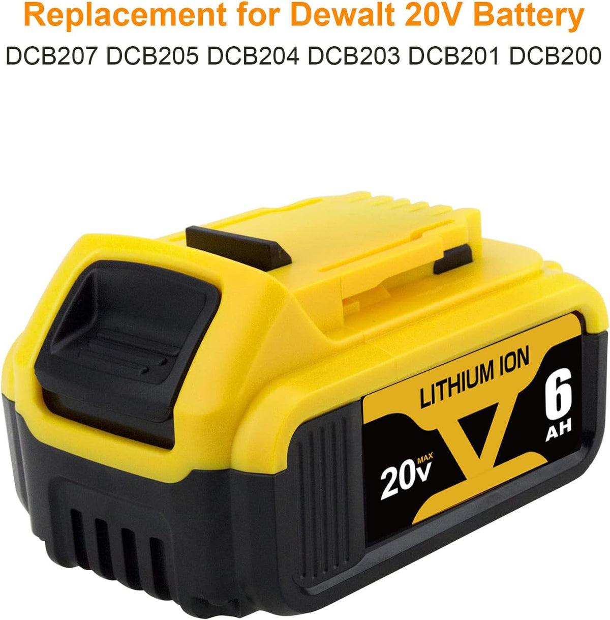 4 Packs 6.0Ah DCB206 Battery Compatible with Dewalt 20V Max Lithium Q95266