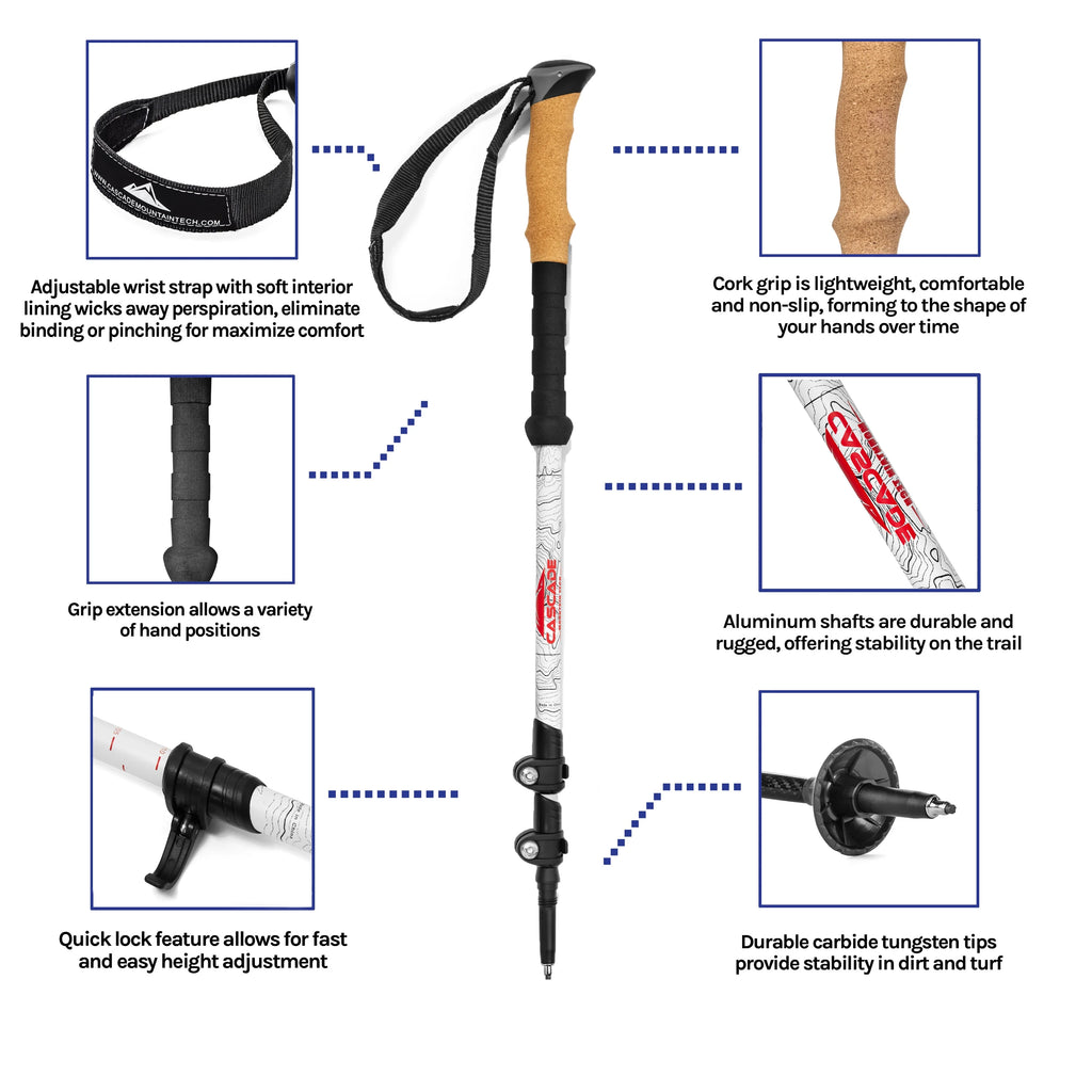 Carbon Fiber Cork Grip Trekking Poles K108177