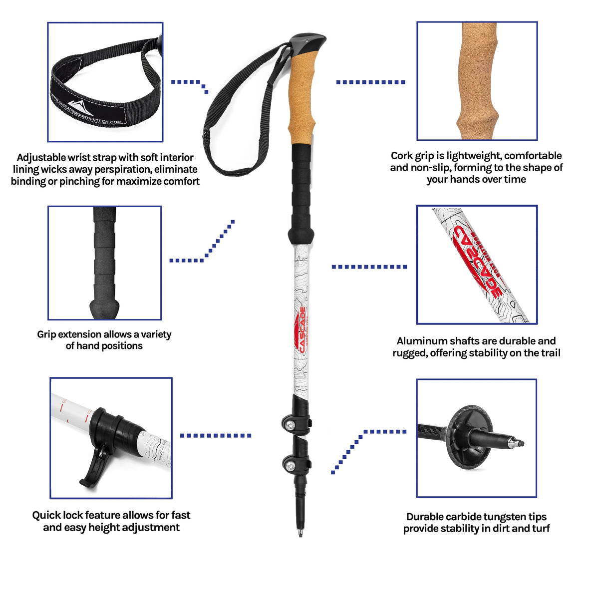 Carbon Fiber Cork Grip Trekking Poles K108177