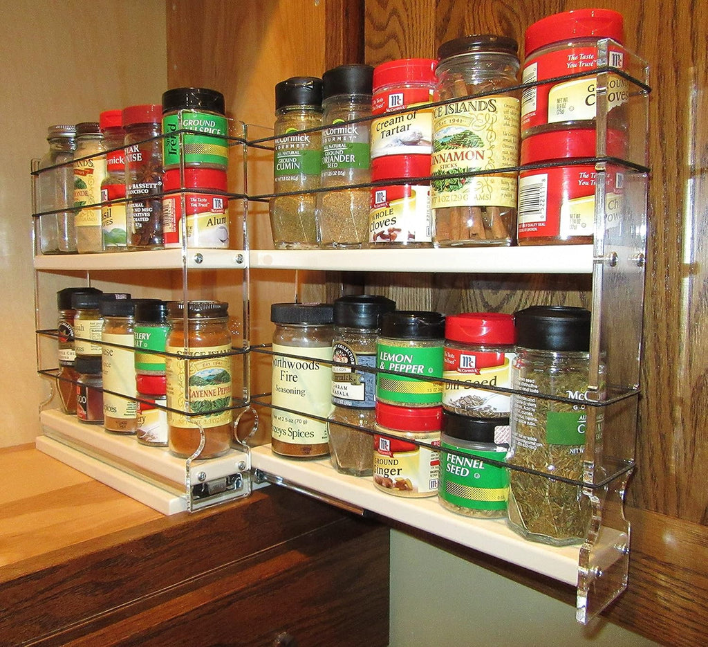 Narrow Spice Rack with 2 Drawers, 20 Spice Capacity S410138