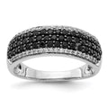 14kt White Gold White and Black Diamond Band Ring Size 7 E818062