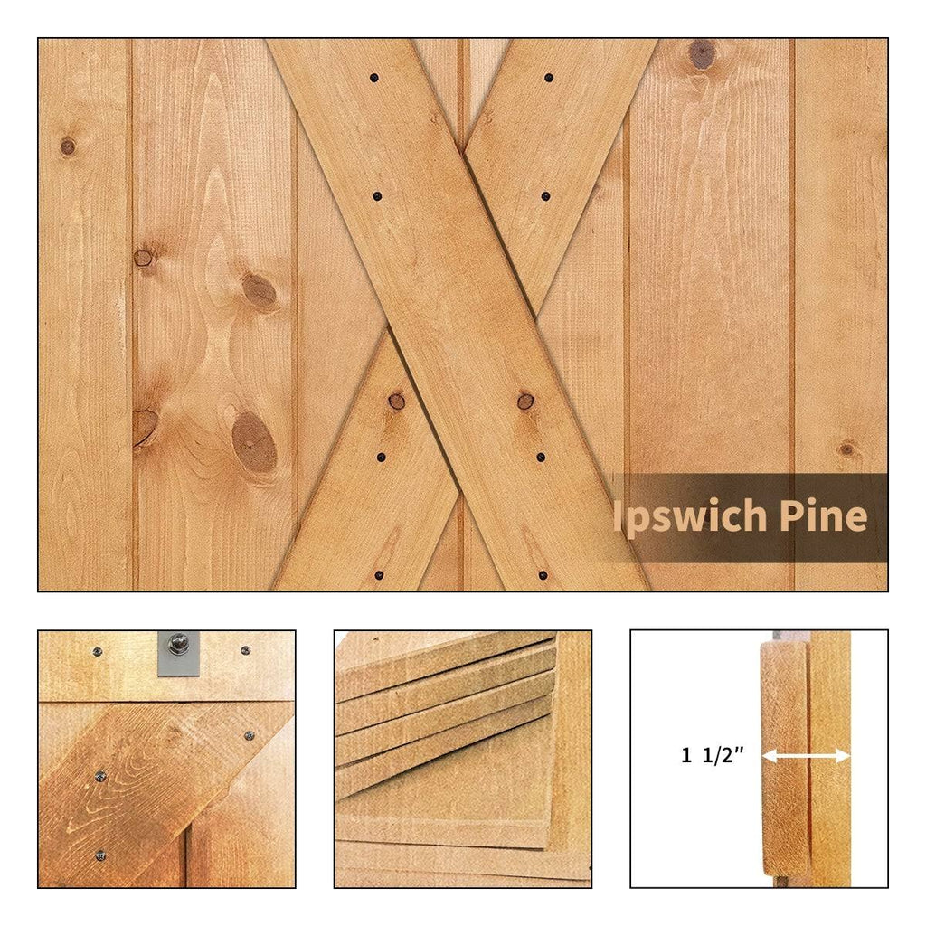 Espresso Paneled Wood Barn Door with Installation Hardware Kit U254