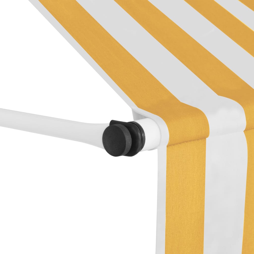 Manual Retractable Awning 39.4" Orange and White Stripes R256