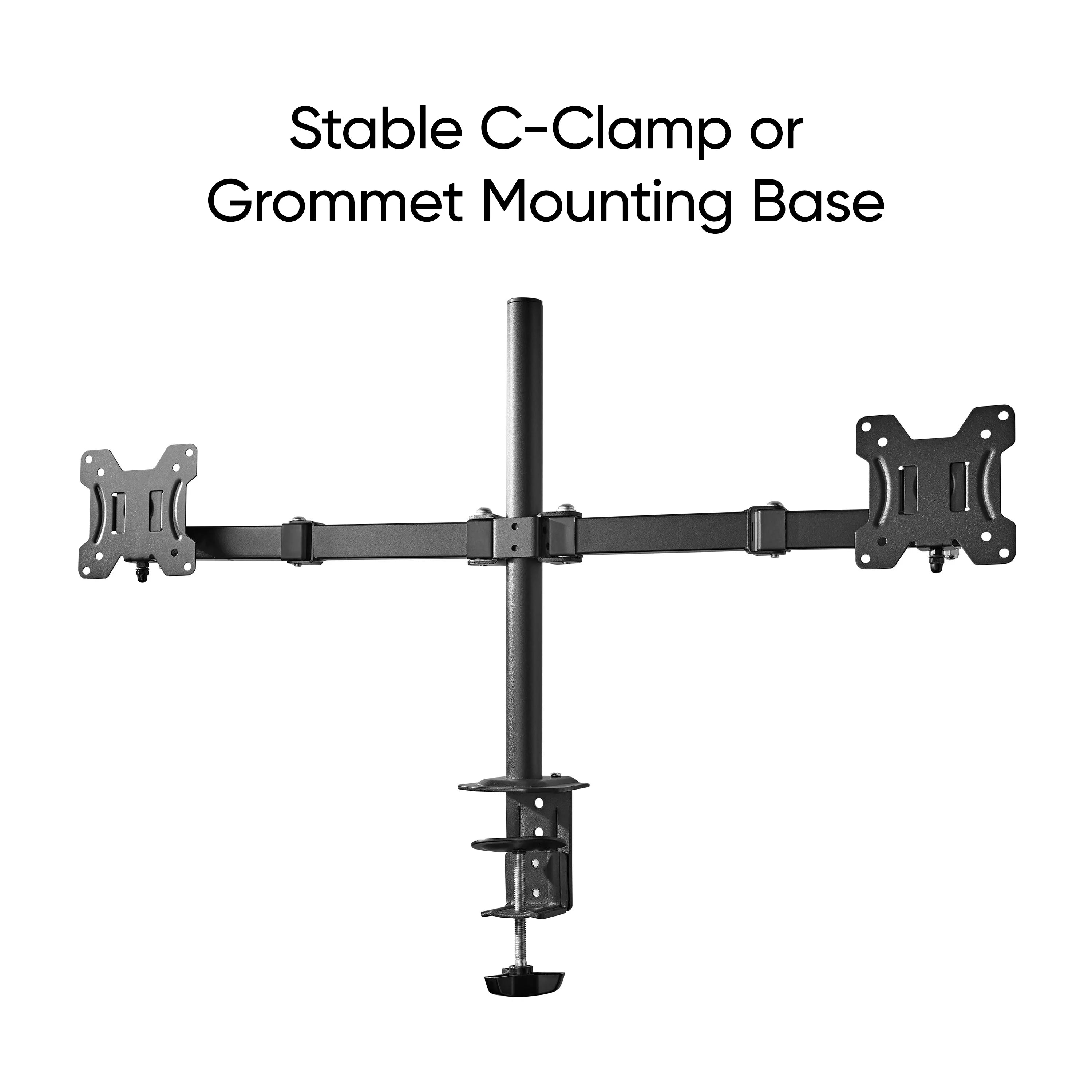 Full Motion Dual Monitor Desk Mount, Fits 2 Screens up to 27 Inches, VESA R613