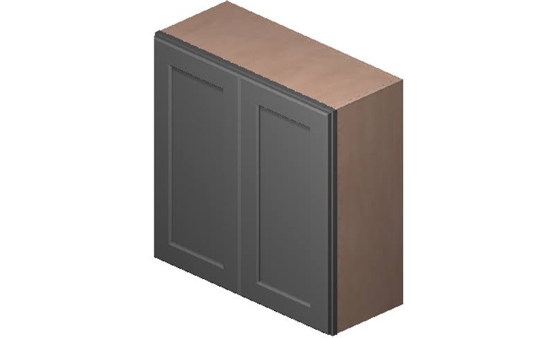 Grey 2 Doors 2 Shelves Wall Cabinet High-Density Fiberboard U855