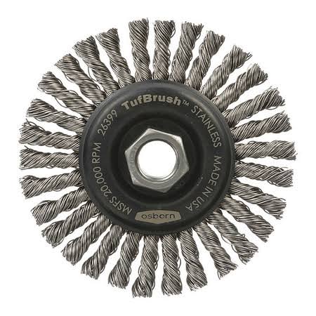 Knotted Wire Wheel Stringer Bead Brush, Carbon Steel, 0.020x22 Wire Diameter N34596