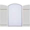 Rustic Faux Wood Shutters with Elliptical Arch Top D2121