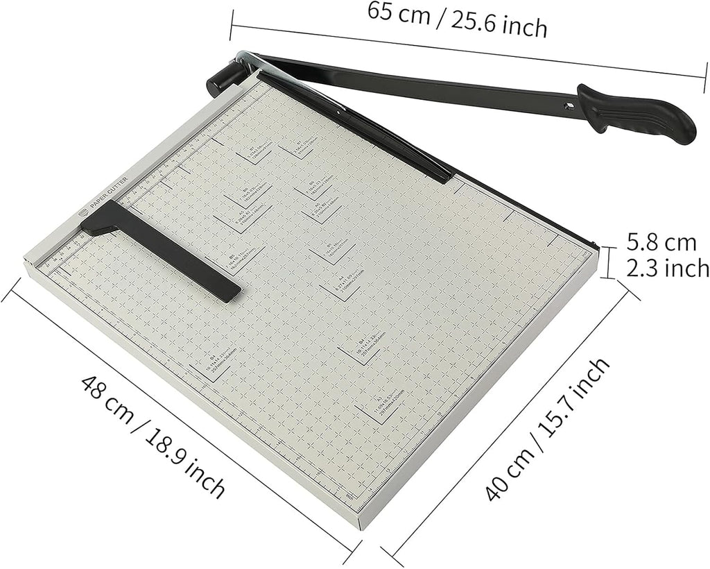 Paper Cutter A3 Guillotine 18” Cutting Length with Guard Rail Safety Blade Lock, 10-Sheet Capacity, Pack of 2 G55448