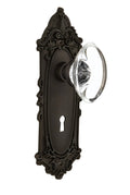Oval Clear Crystal Glass Door Knob W14145