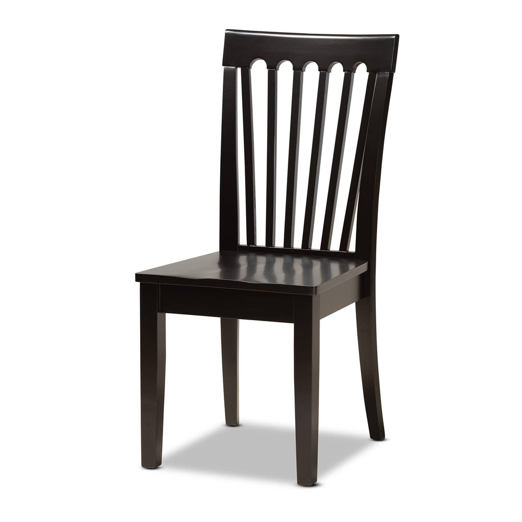 7-Piece Dark Brown Wood Dining Set J6118