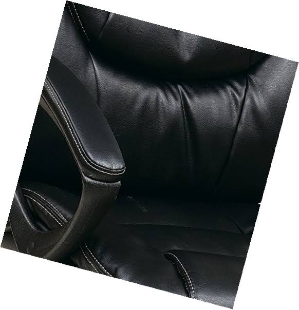 Faux Leather Manager's Chair with Padded Arms Black A87686