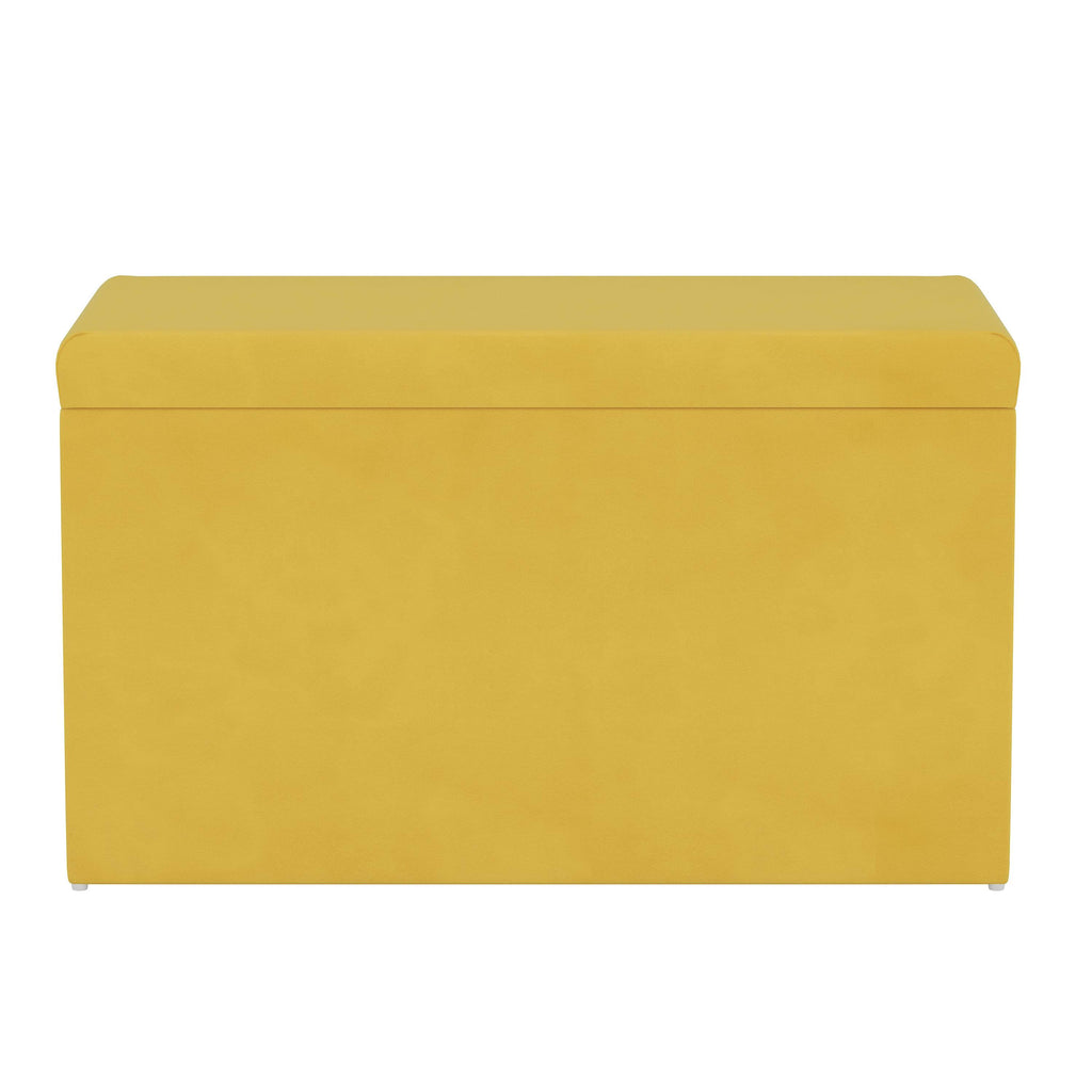 Canary Yellow Velvet Storage Bench A5615