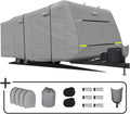 Heavy Duty 6 Layers Windproof Waterproof Camper RV Cover with 4 Tire Covers and 2 Tongue Jack Cover L370