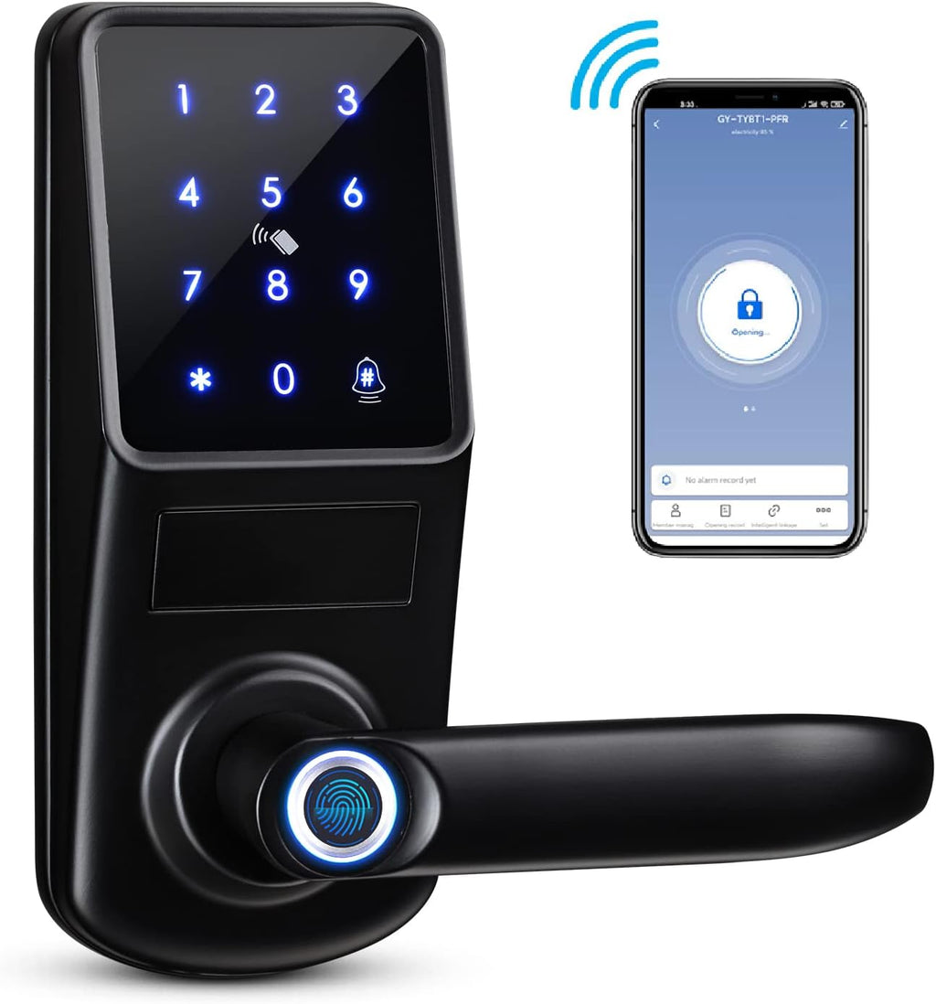 Black Smart Fingerprint Door Lock with Keyless Entry Deadbolt M757