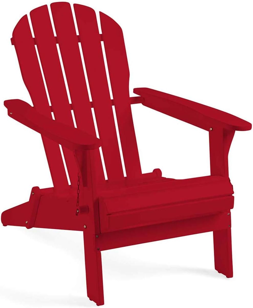 Black Foldable Eucalyptus Adirondack Chair B4174