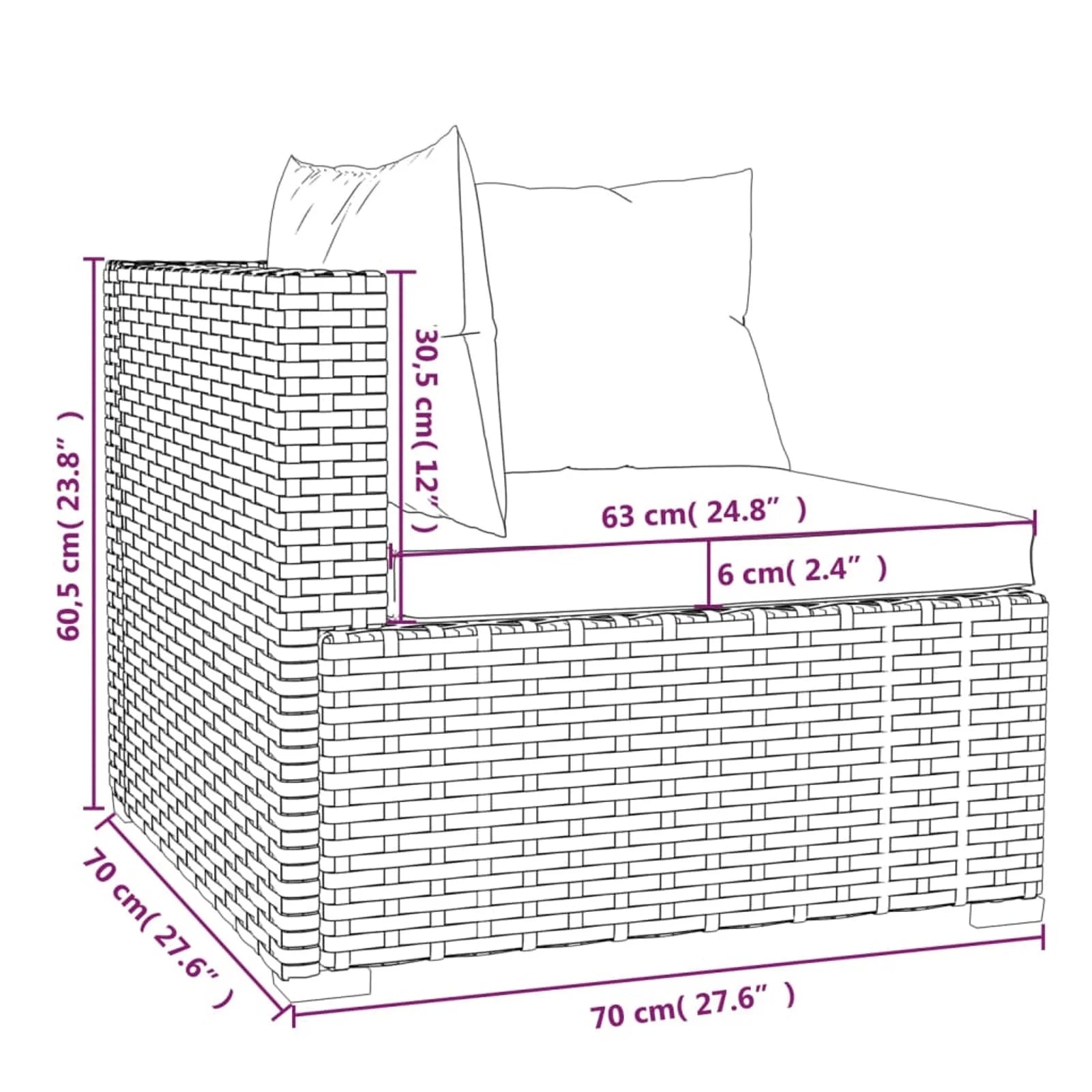 9 Piece Poly Rattan Outdoor Sectional Sofa Set with Anthracite Cushions Steel Frame A865066