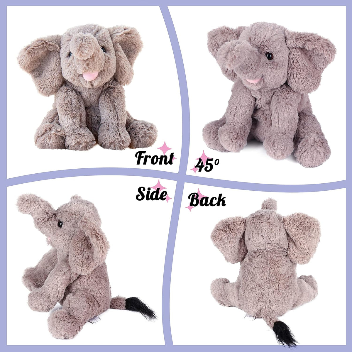 Gray 9'' Plush Stuffed Animal Toy Z96183