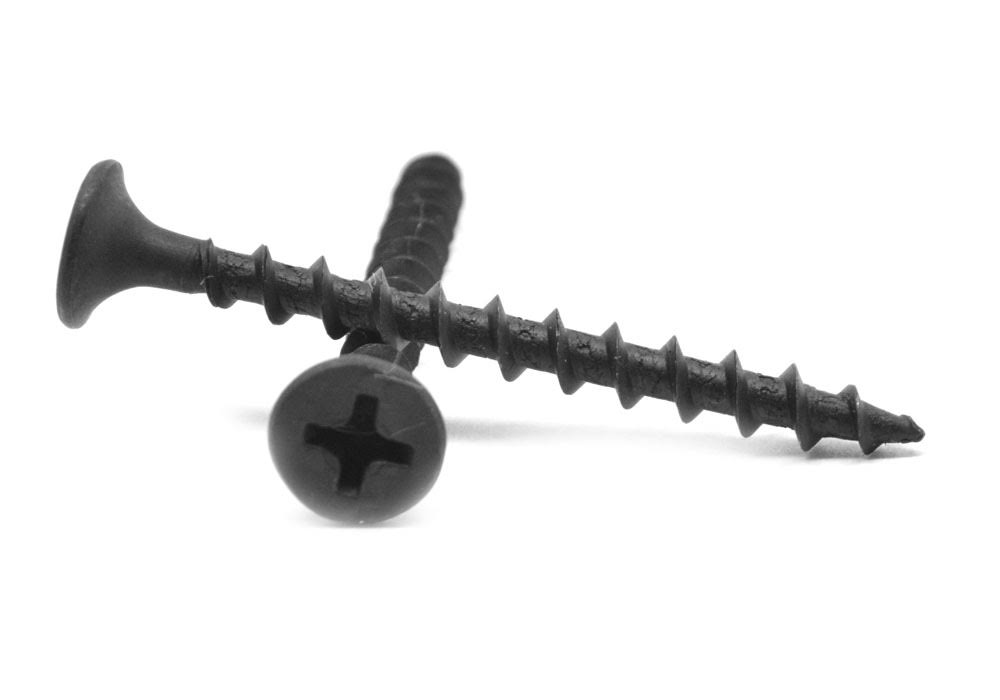 #10-12 x 4x22 Fine Thread Drywall Screw Phillips Bugle Head Medium Carbon Steel Black Phosphate Pk 1000 E410