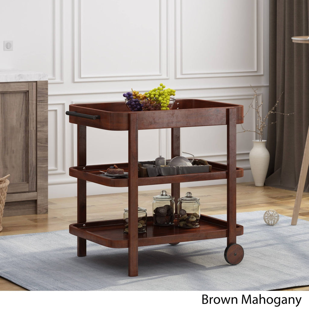 Brown and Mahogany Bar Cart N851705