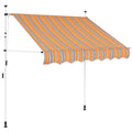 Yellow and Blue Stripes Manual Retractable Awning V51251