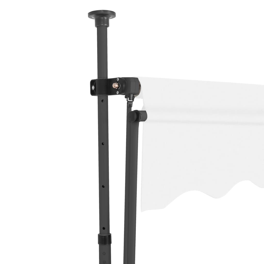 Manual Retractable Awning with LED Outdoor Door Canopy Sunshade Shelter Cream 118.1 Inch A119