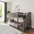 Twin Low Bunk Bed with Staircase W939092