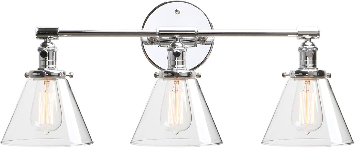 Black Wall Sconce Light Fixture with Clear Glass Canopy N978