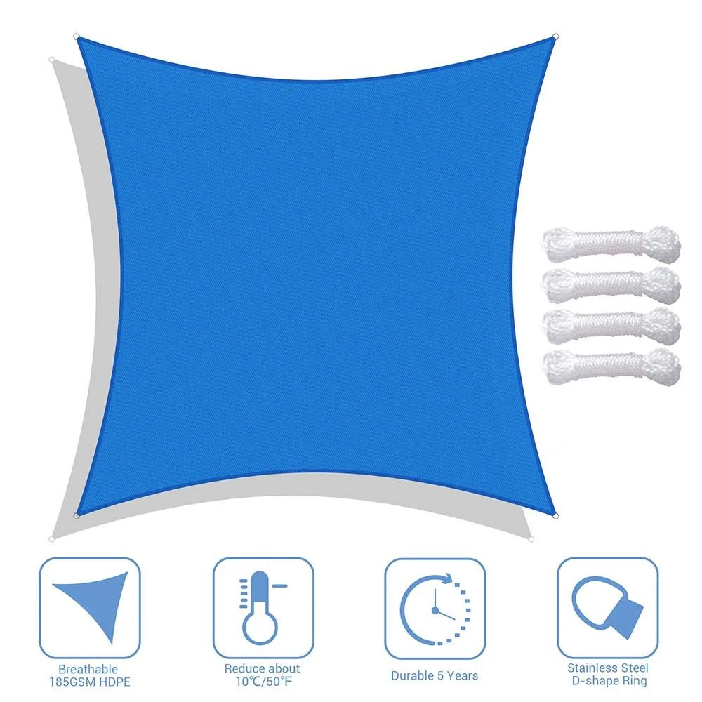Blue 20ft Sun Sail Shade Canopy H148