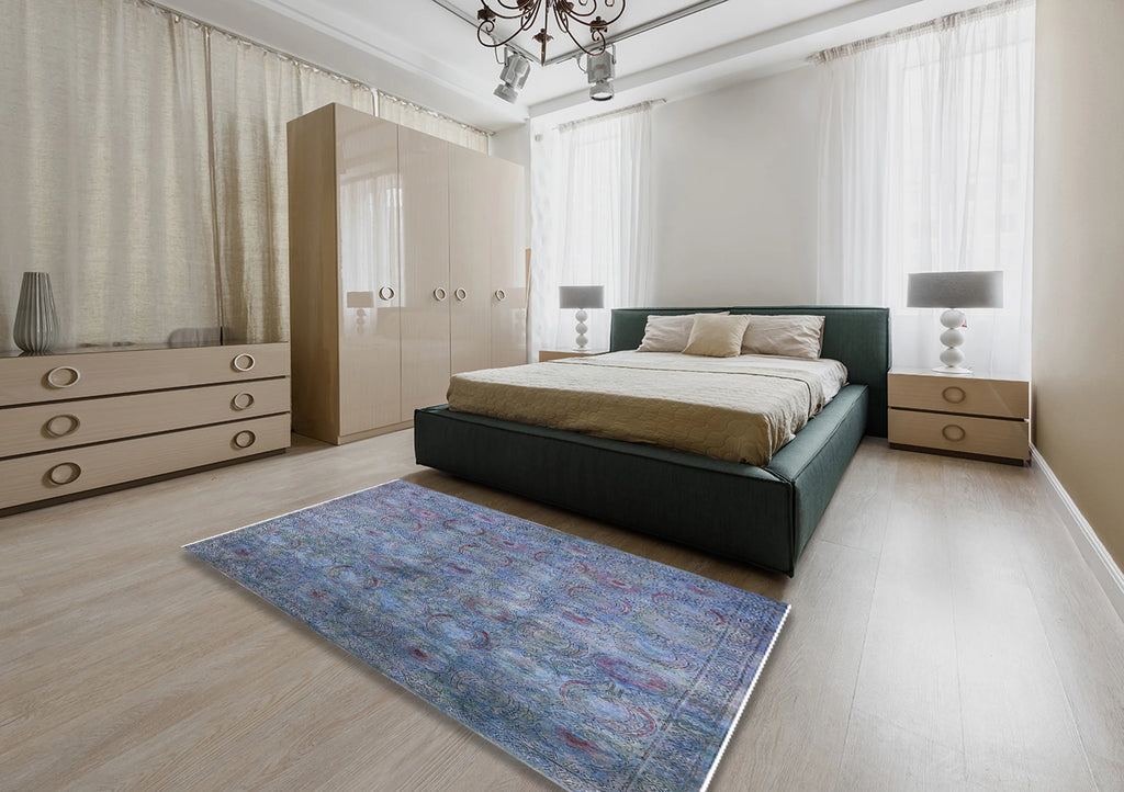 Azure Blue Rectangle Area Rug G879