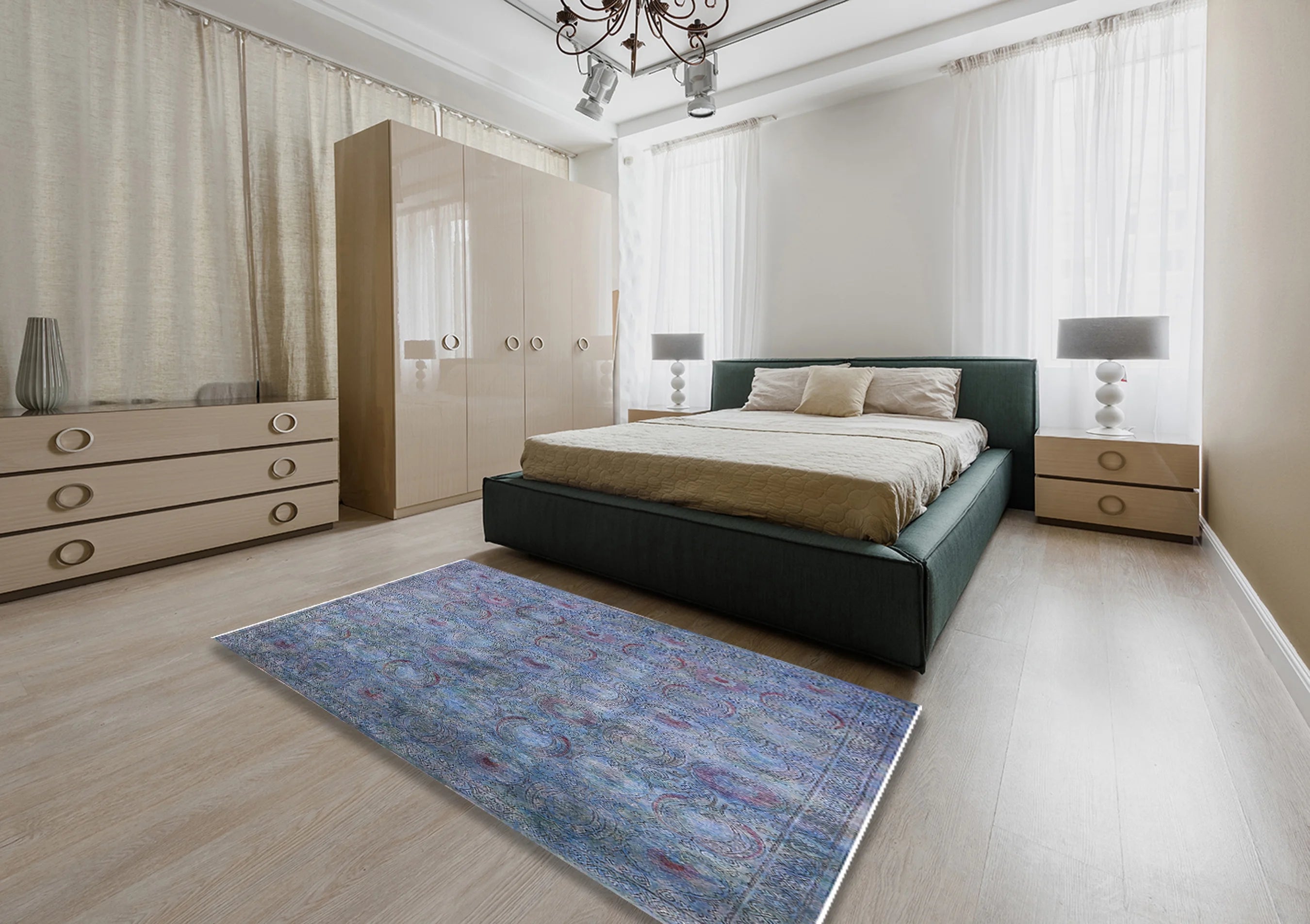 Azure Blue Rectangle Area Rug G879