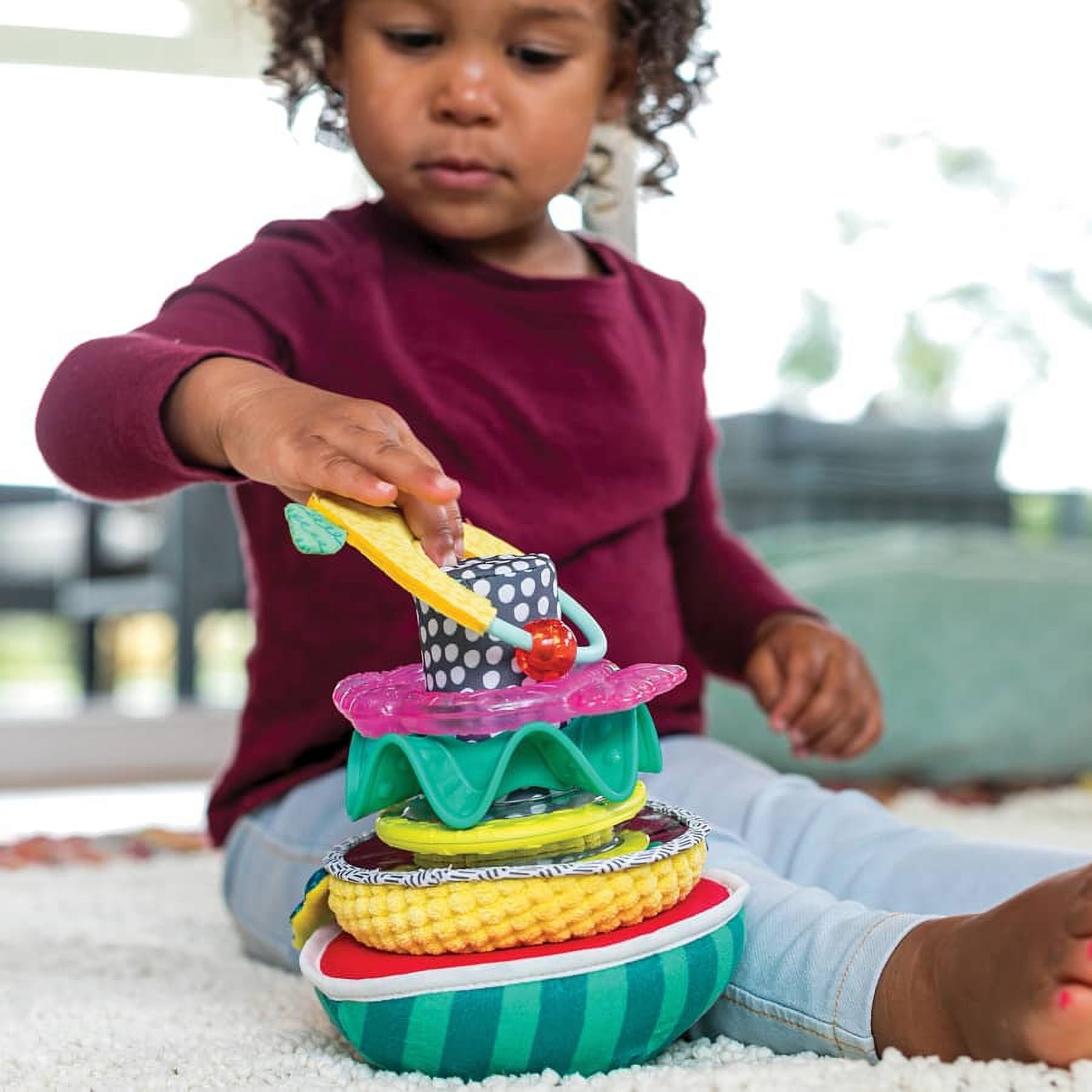 Multicolor Fruit-Shaped Sensory Stacking Rings Toy C873494