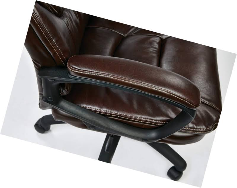 Faux Leather Manager's Chair with Padded Arms Black A87686