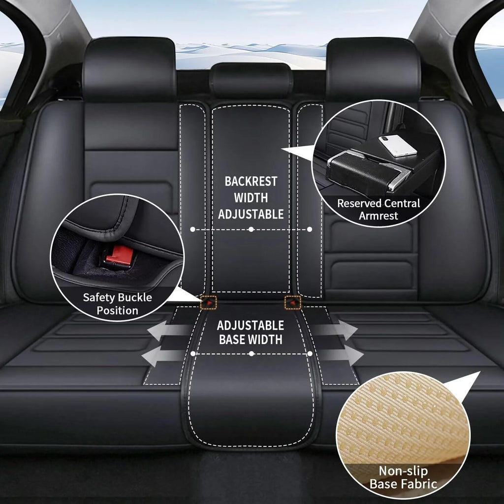 PU Leather Car Seat Cover Full Set for Split Back Seat N891729