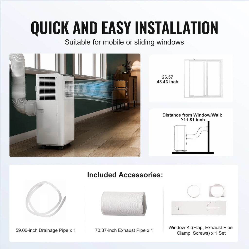8,000 BTU Portable Air Conditioner Dehumidifier Fan Q402