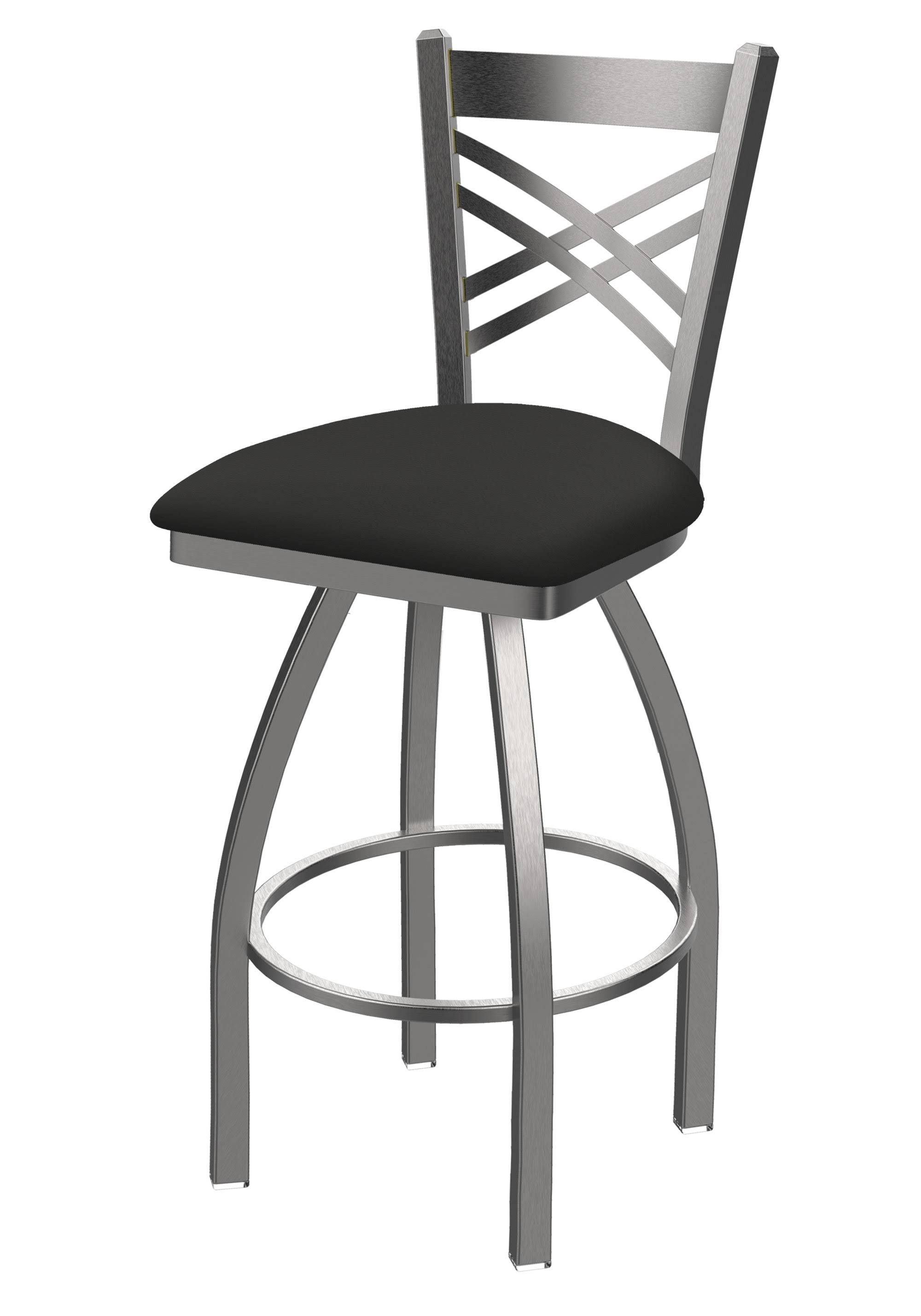 25 inch Swivel Counter Stool with Stainless Finish and Iron Seat K8067