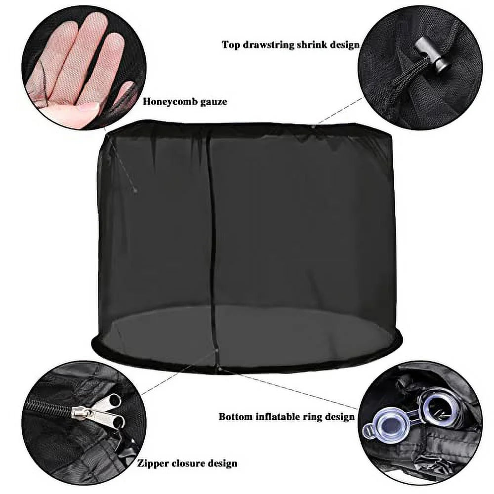 Black Awning Netting with Zipper Door and Polyester Mesh Y9163