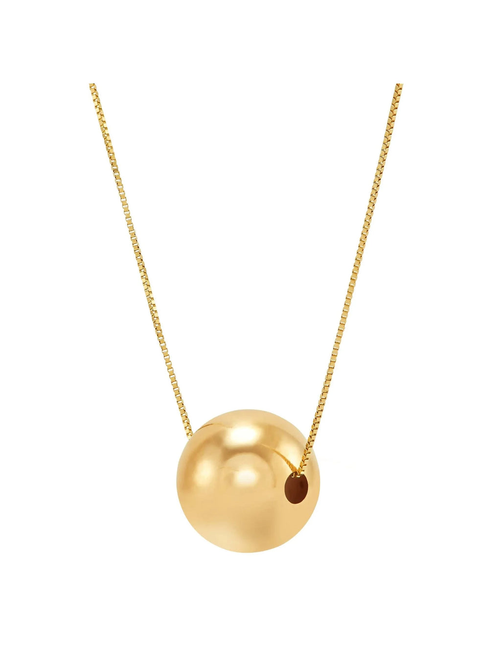 12 mm Bead Pendant Necklace in 14kt Yellow Gold, 18" U454098