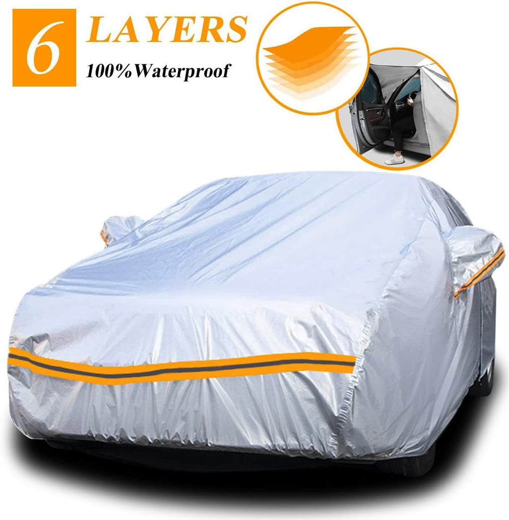 6 Layers Waterproof SUV Car Cover with Zipper Cotton R93079