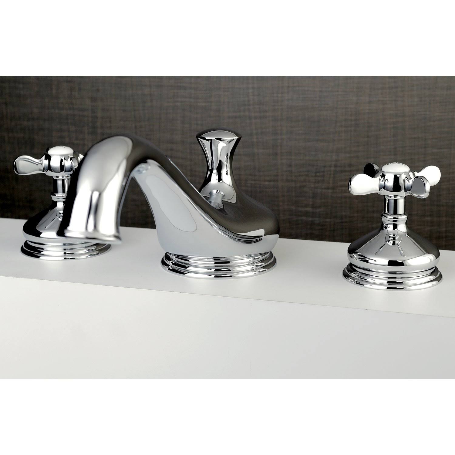 Satin Nickel Roman Tub Filler with Cross Handle X452