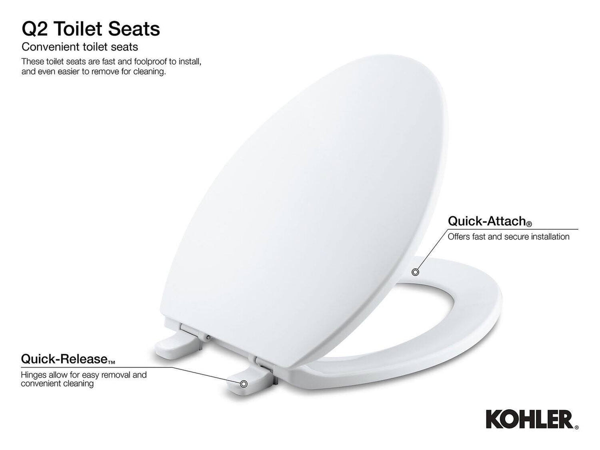 Elongated Toilet Seat with Quick-Release Hinges Sunlight X6839