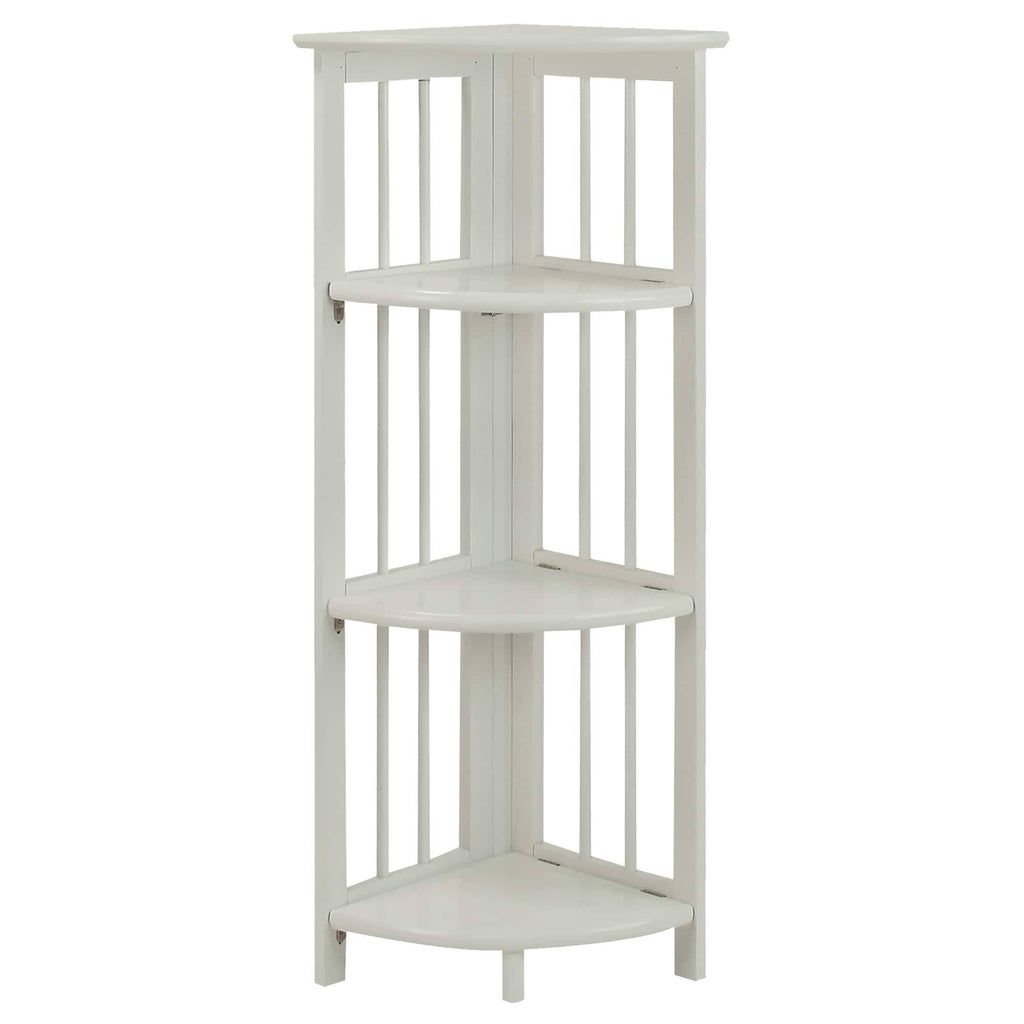 White 4 Tier Corner Folding Bookcase N48210